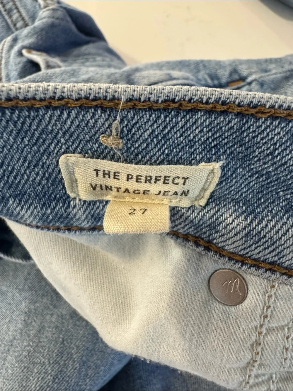 Madewell Light Blue Denim Jeans with Branded Waist Tab